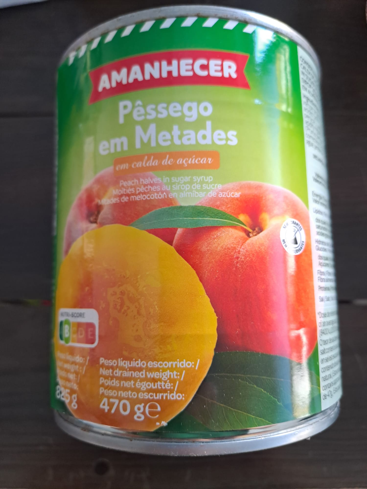 Pêssego em Metades Amanhecer 825g em calda de açúcar