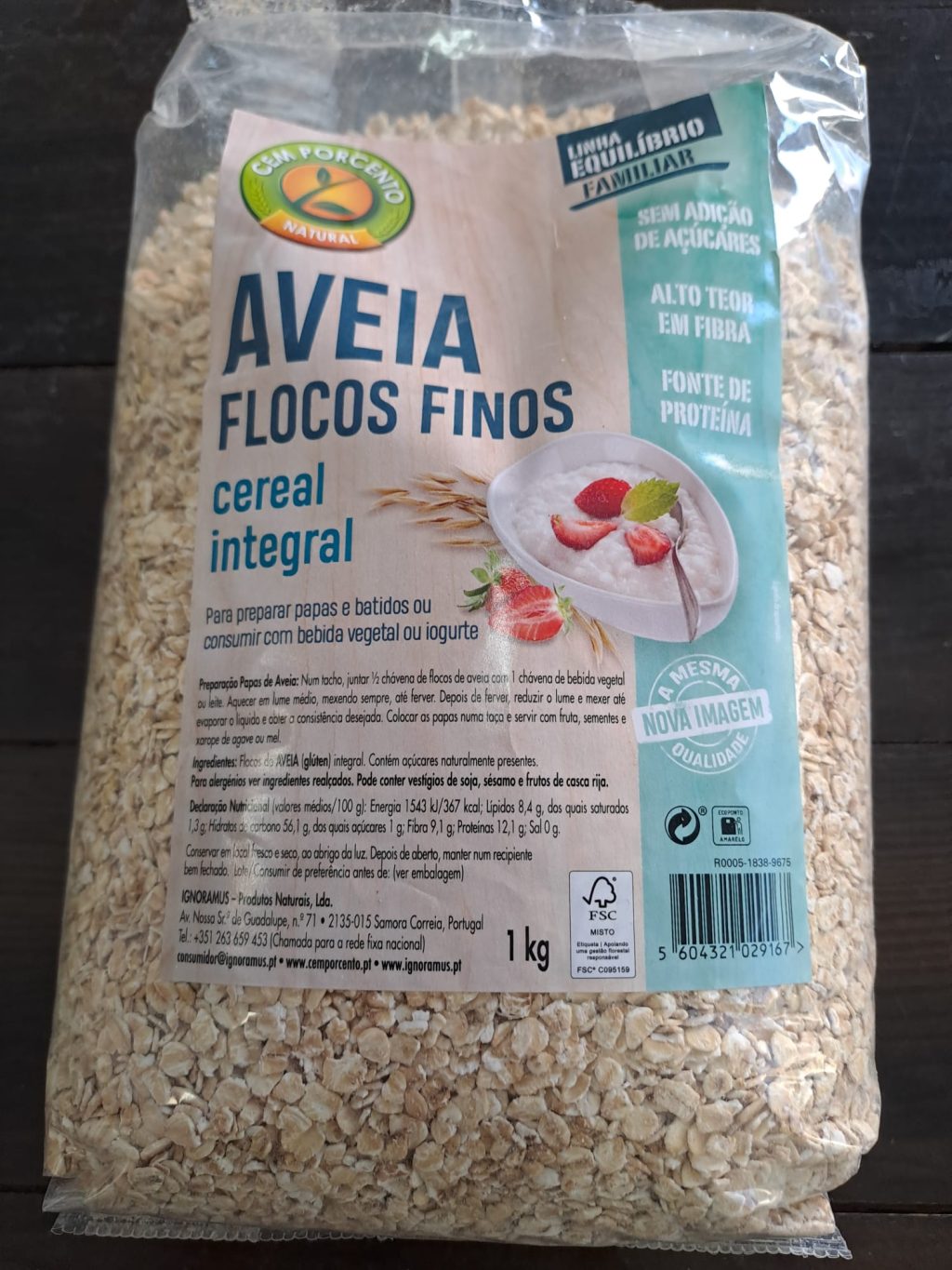Aveia flocos finos 1kg